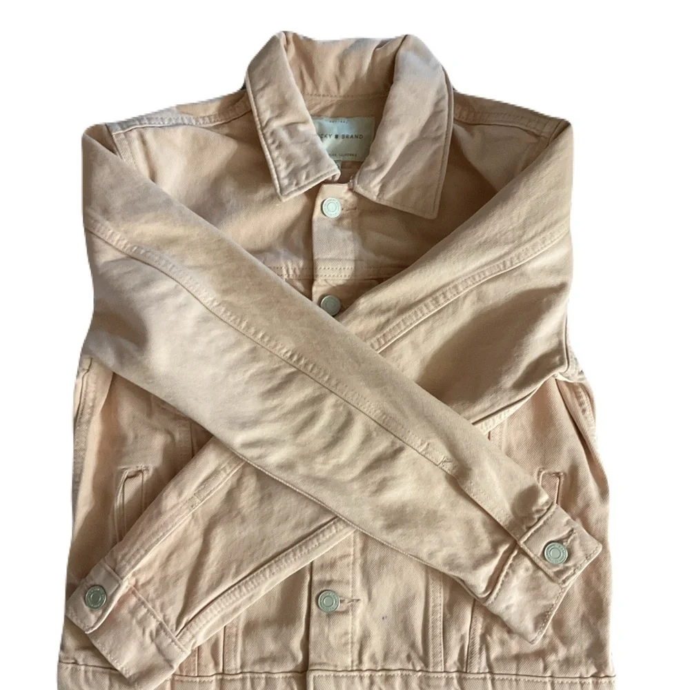 Absolutely adorable Lucky Brand Pink Denim Jacket See Description! - Picture 2 of 4